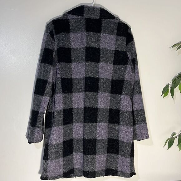 Joan Rivers Petite Buffalo Check Sherpa Teddy Coat - Picture 7 of 8